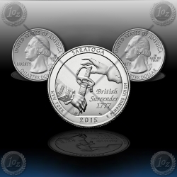 ZDA 25 Cents (30th Quarters) 2015 "New York - Saratoga National Historical Park" P+D